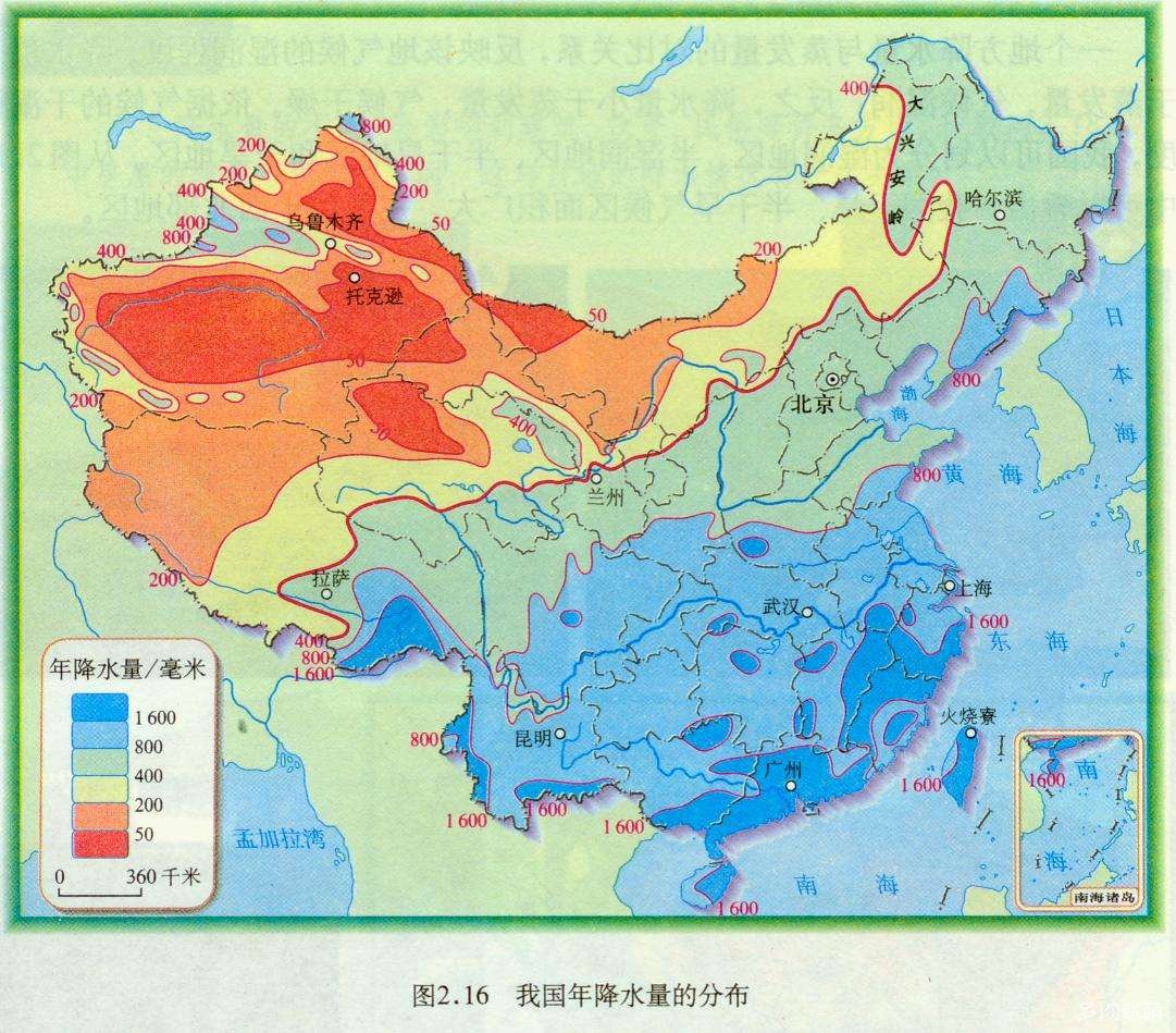 中国全国降水量分布图图片